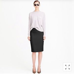 J Crew black wool pencil skirt size 2